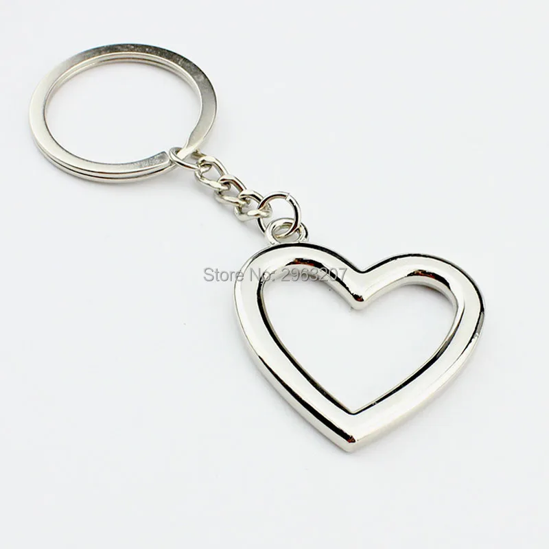 200pcs/lot Metal Mini Heart Shaped Keychains Fashion Heart Keyrings Valentine Birthday Gifts for Lovers