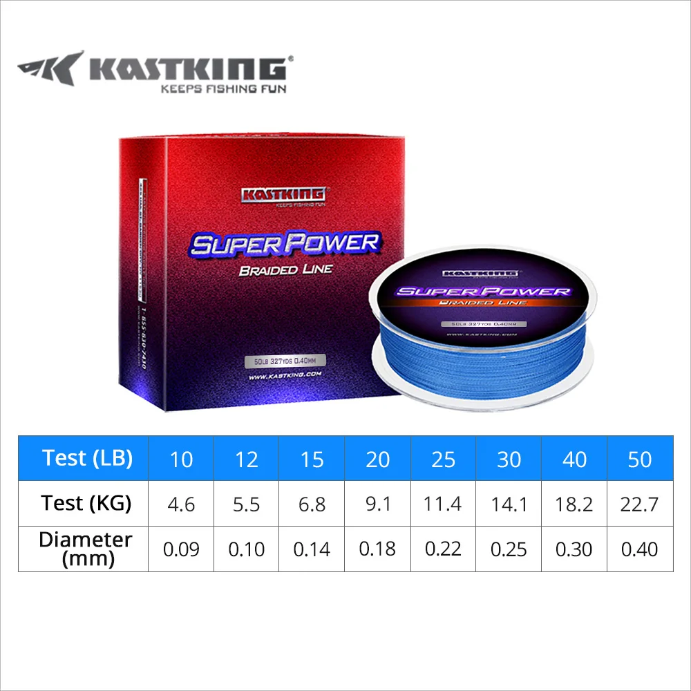 KastKing SuperPower Series 300m 500m 1000m 4 Strand 10-50LB Braided Fishing Line PE Multifilament Braid Lines Lake River Fishing