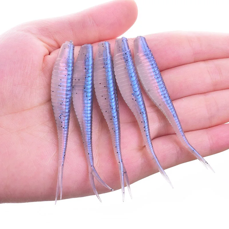 10Pcs Worm jig Wobbler Soft Lure 70mm 1.8g Swimbaits Artificial Silicone Soft Bait Pesca Shad Bass Carp isca Lure Fishing Tackle