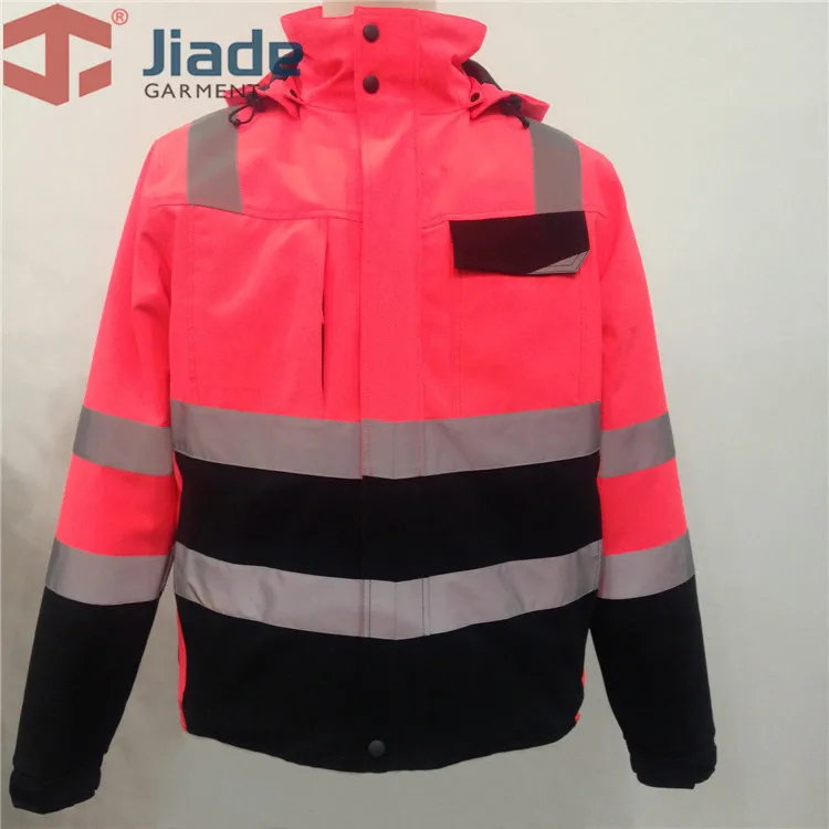 High Visibility Safety Bomber Jacket Orange Winter Reflective Waterproof Jacket Work Wear Plus Size