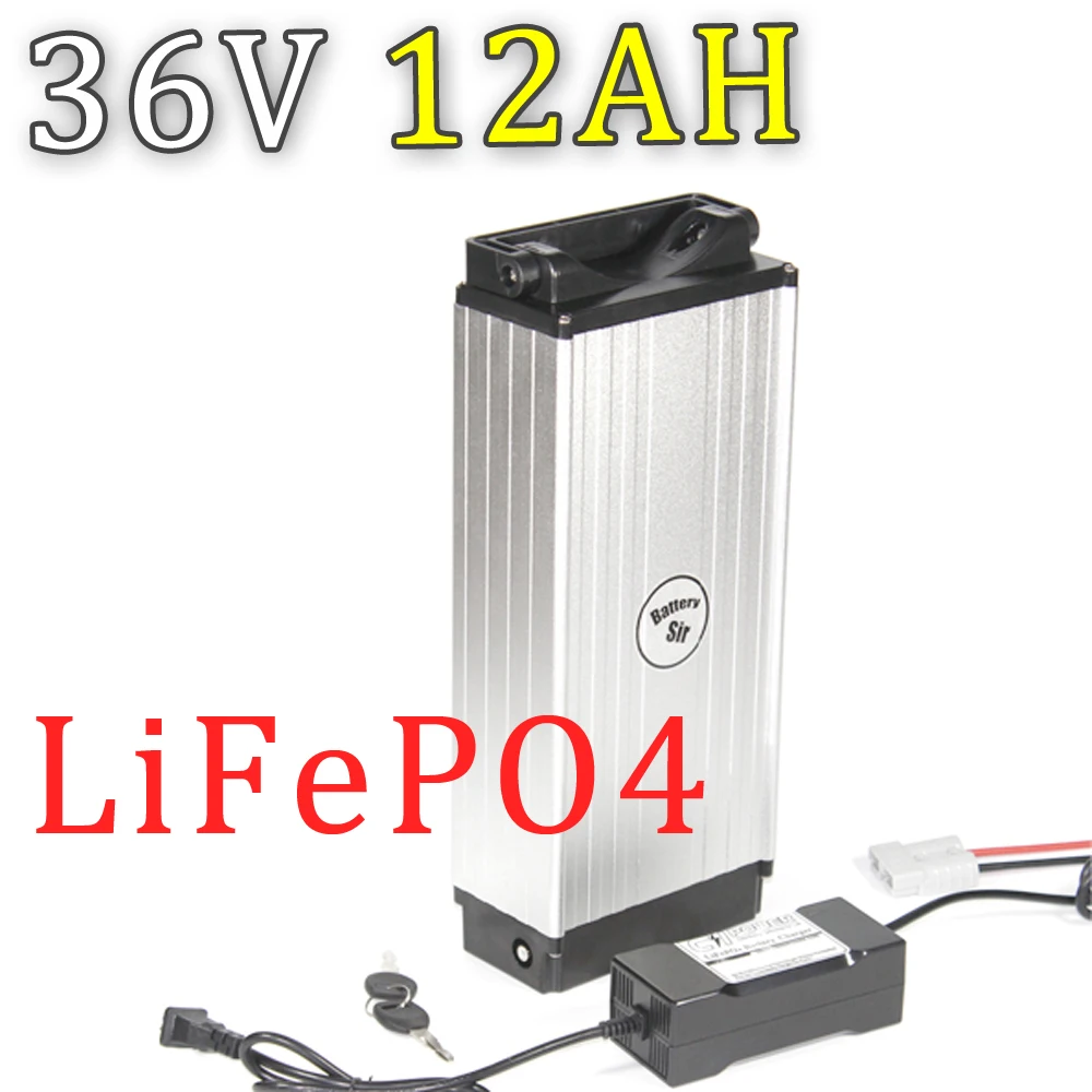 

High quality lifepo4 battery 36v 12ah electric bike battery 36v 12ah lithium battery with BMS and 3a charger ebike battery