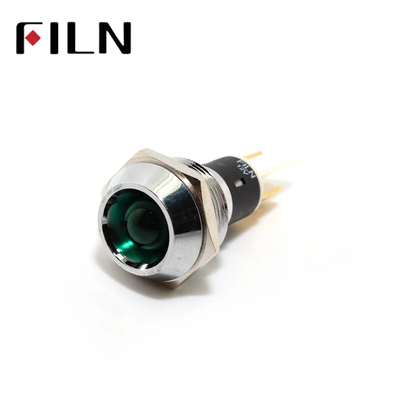 12v 24v 110v 220v 16mm panle LED indicator signal light with 6.3mm faston high brightness