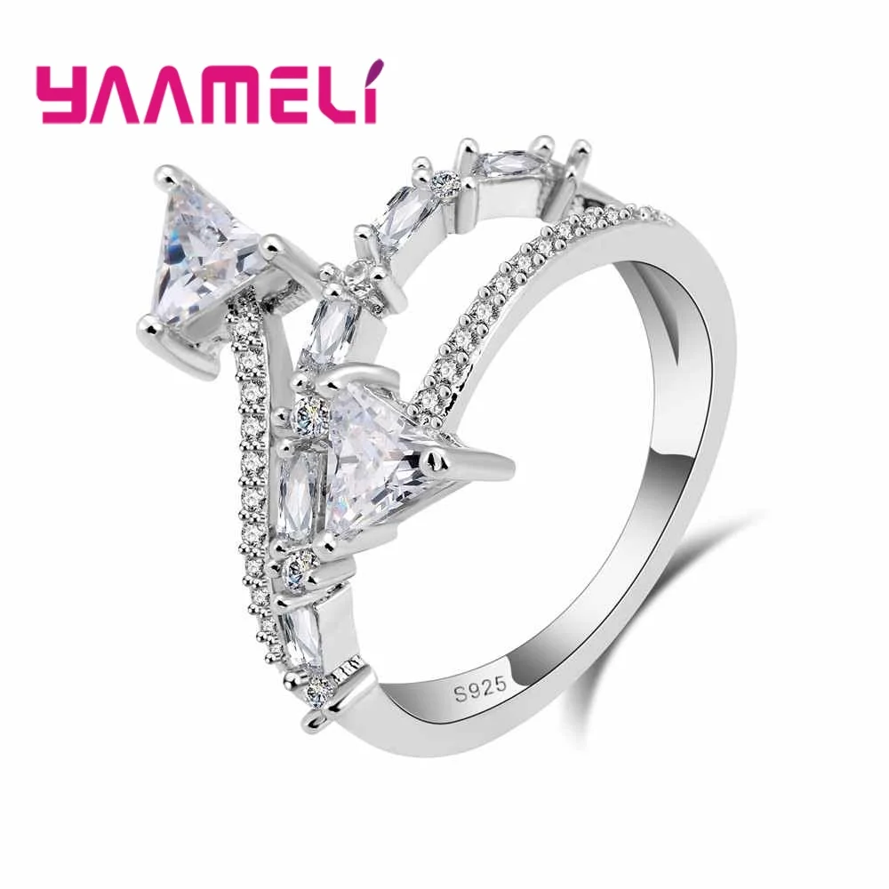 Real Ture Love Promise Rings for Women Female Gift Shiny Cubic Zircon Stone 925 Sterling Silver Wedding Propose Jewelry