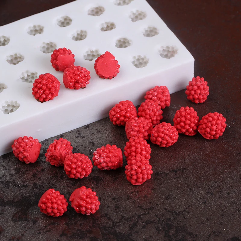 Mold Silicone Fondant Mould Sugar Cake Mold Mulberry Shape Fruit Total 32 Holes Silicone Rubber For Cake Decorations PRZY 001