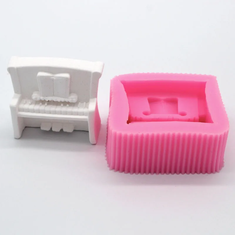 3D Piano Silicone Mold Cake Decorating Fondant Mold Sugarcraft Icing Chocolate Push Molds Baking Tools For Cakes