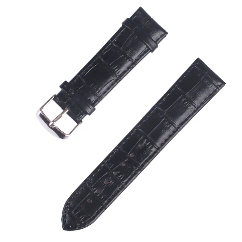 Buy 2 Get 10% OFF) 12/14/16/18/20/22mm Retro Black Real Leather watchband Watch Strap Wristwatch Bands Buckle belt Wholesale