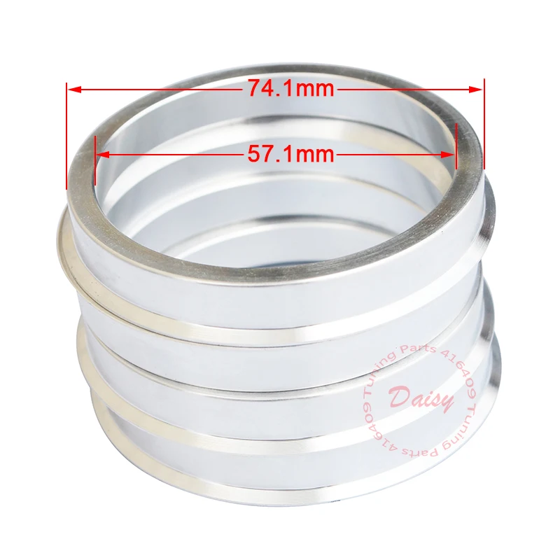 (4pcs/lot) ID 57.1mm OD 74.1mm Aluminum Variable Circle Car Wheel Hub Spigot Rings (57.1-74.1)