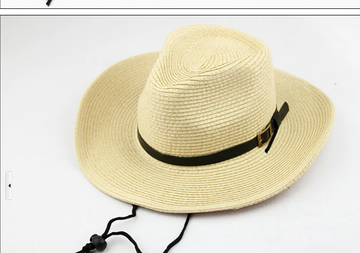 10pcs/lot european and american style casual  men's hat Folding beach sun hat cowboy straw solid  hat