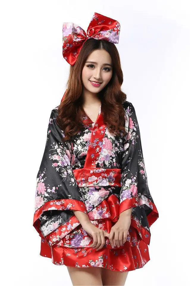 Volwassen Anime Lolita Cosplay Vrouw Geisha Kostuum Strikje Japanse Kimono Cherry Suits Halloween Fancy Dress