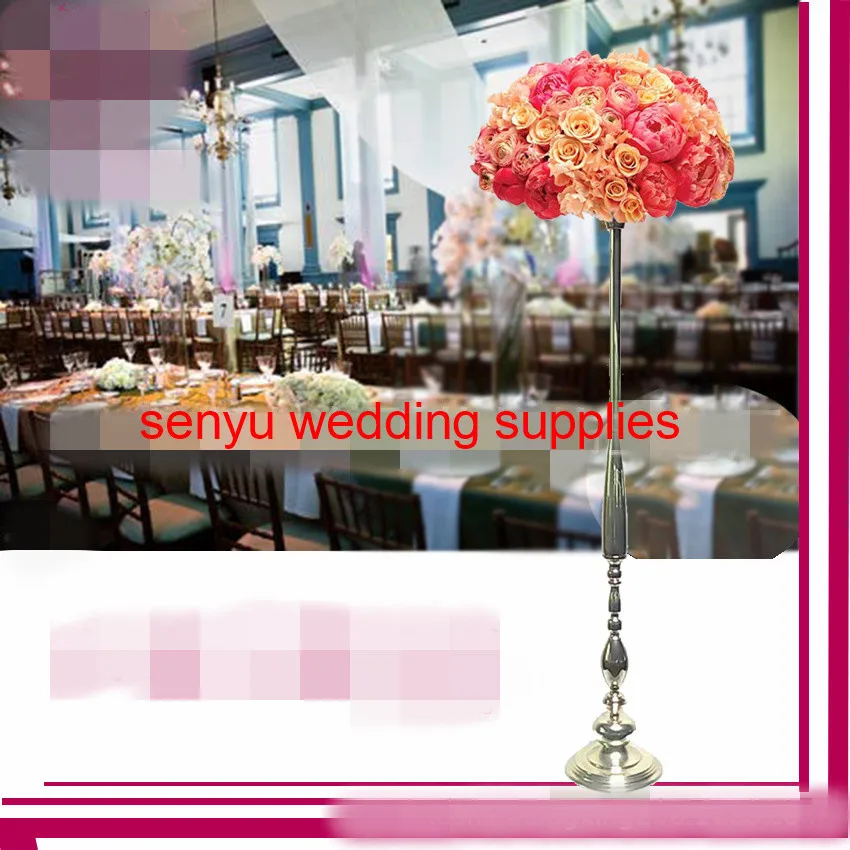 

New style Gold Iron Flower Stand Centerpiece Wedding Decoration Floor Vases tall Display Rack senyu0154