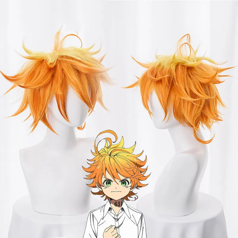 2019 Emma Cosplay Wig Anime Yakusoku no Neverland Women Orange Cosplay Wig 63194 The Promised Neverland Emma Cosplay