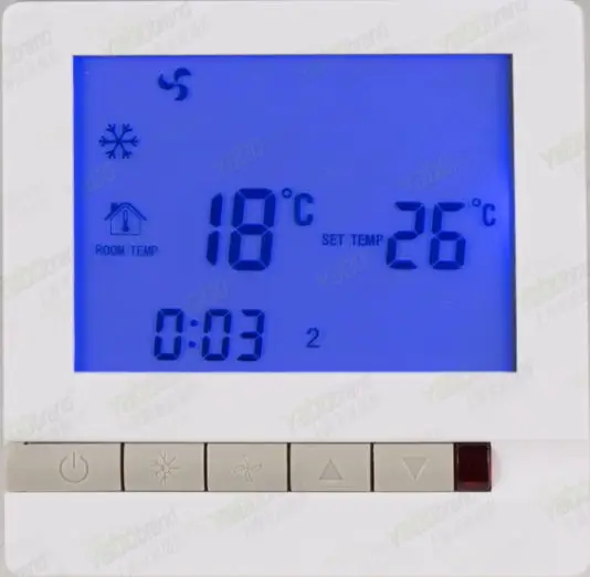 Free Shipping Central Air Conditioning Thermostat LCD Digital Display SML-210 for 2 pipe Fan Coil Unit with Back Light