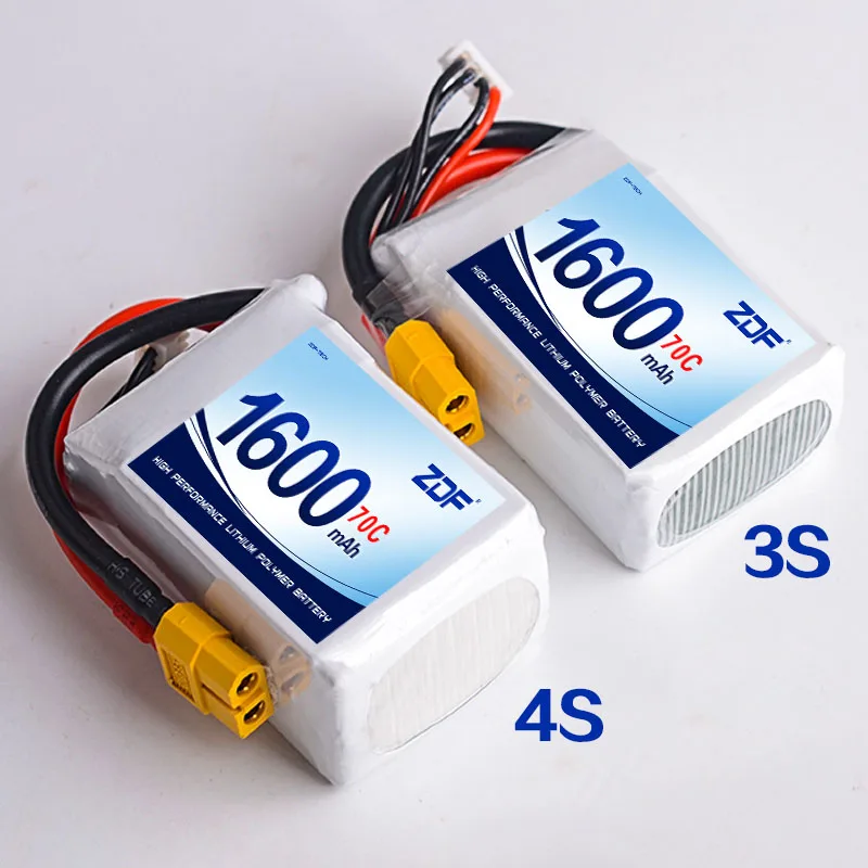 ใหม่ ZDF Lipo แบตเตอรี่11.1V 14.8V 1600MAh 70C LiPo แบตเตอรี่3S 4S สำหรับเฮลิคอปเตอร์ RC/รถเรือ Quadcopter รีโมทคอนโทรลของเล่น