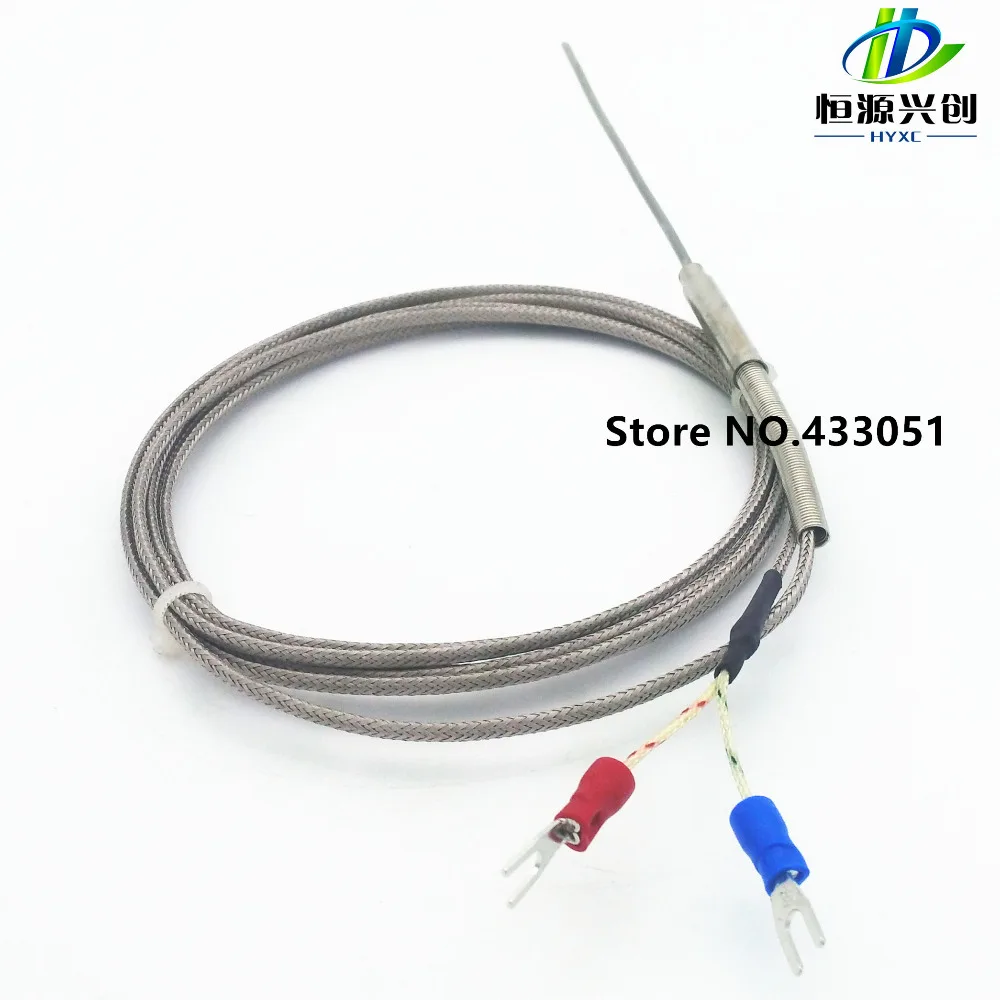 TC 0-1200 degree K type Thermocouple probe 300mm Sensors ,Probe diameter 2mm ,1m cable temperature probe sensor