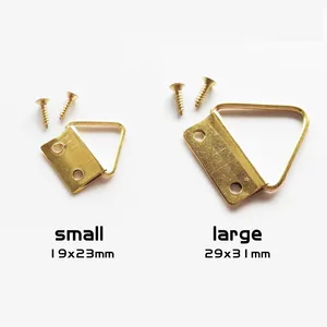 50pcs Triángulo de doble agujero dorado D-Ring Hanging Photo Pintura al óleo Pintura espejo de la pared Hanger 6 Mejor percha de espejo de ventas - №6