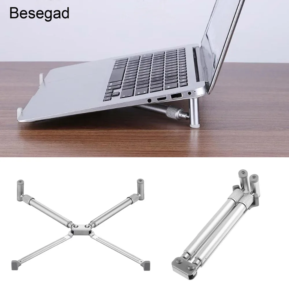 

Besegad Foldable Laptop Stand Adjustable Portable Tablets Cooling Support Bracket Holder for Macbook Imac Notebook Accessories