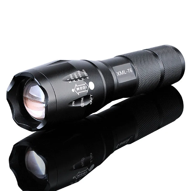 Led flashlight Ultra Bright torch T6 Camping light 5 switch Modes 4000 LM Zoomable Bicycle Light use 18650 battery