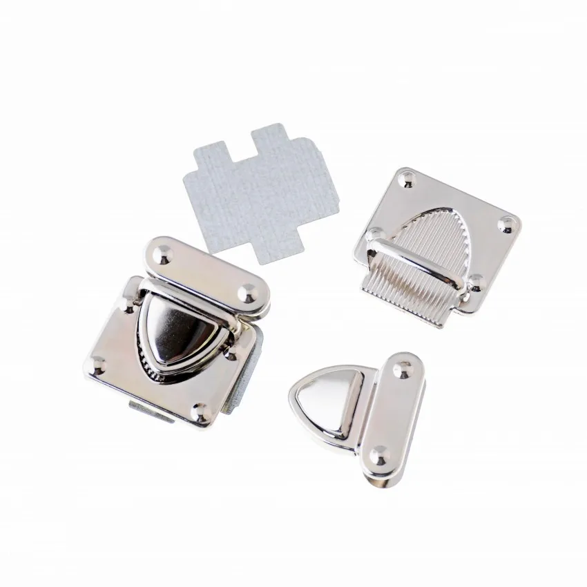 شحن مجاني-10 مجموعات فضية لهجة مجوهرات علبة خشبية صناديق حقيبة صنع قفل مزلاج الأجهزة 36x33 مللي متر J3757