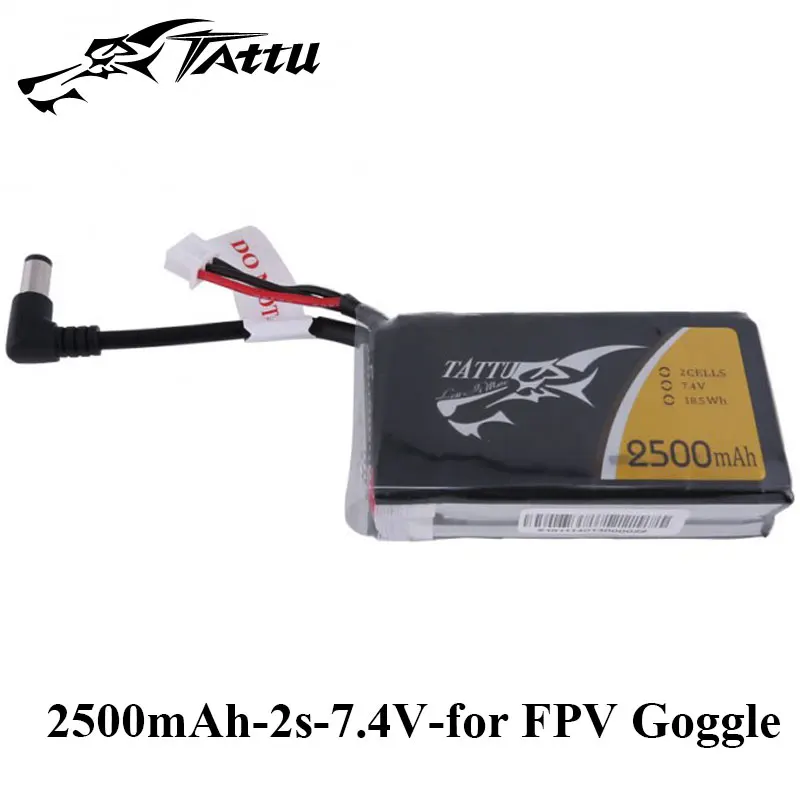 

Литий-полимерный аккумулятор Tattu 2s 2500 мАч Lipo 7,4 В FPV Аккумулятор для очков Fatshark HDO RC инструменты аксессуары FPV запчасти