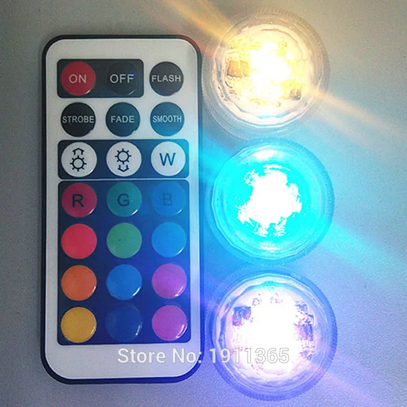 

3pcs Romantic Remote Control Submersible LED Party Tea Table Mini Light With Battery Christmas Vase Wedding Halloween Decor