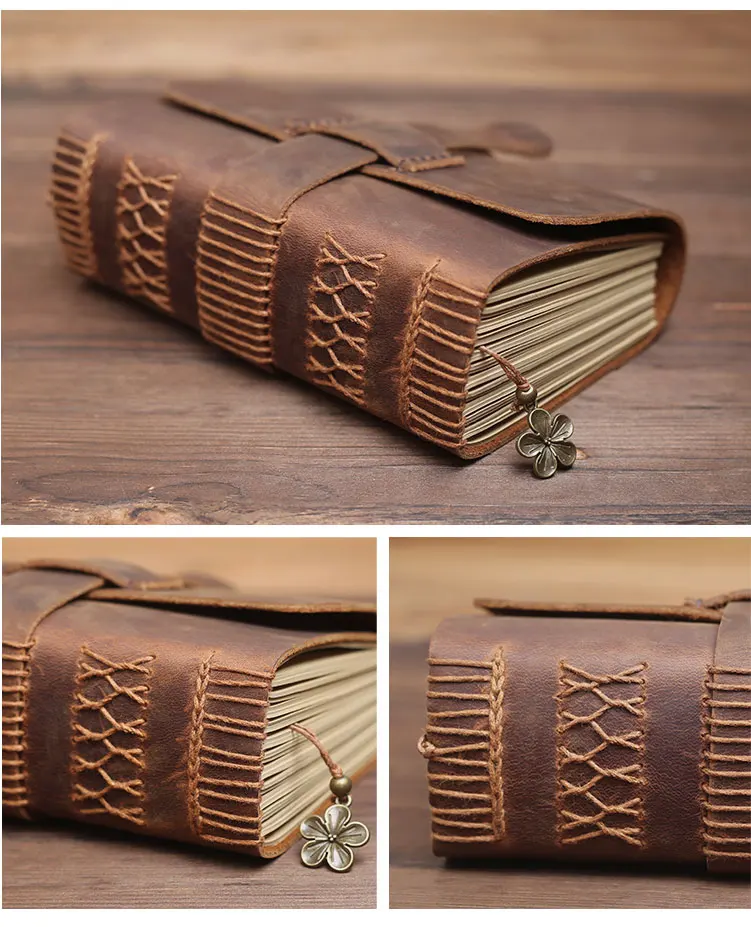 Leather notebook diary retro creative handmade notepad thickened stationery travel Journal