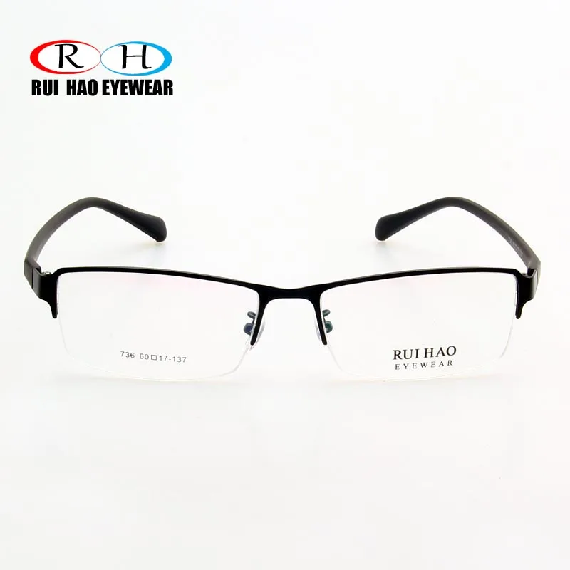 Eyeglasses Frame Hight Elasticity TR90 Temple Design Glasses Frame Men Simple Design Half Rimless Eyewear Fashion Spectacles 736