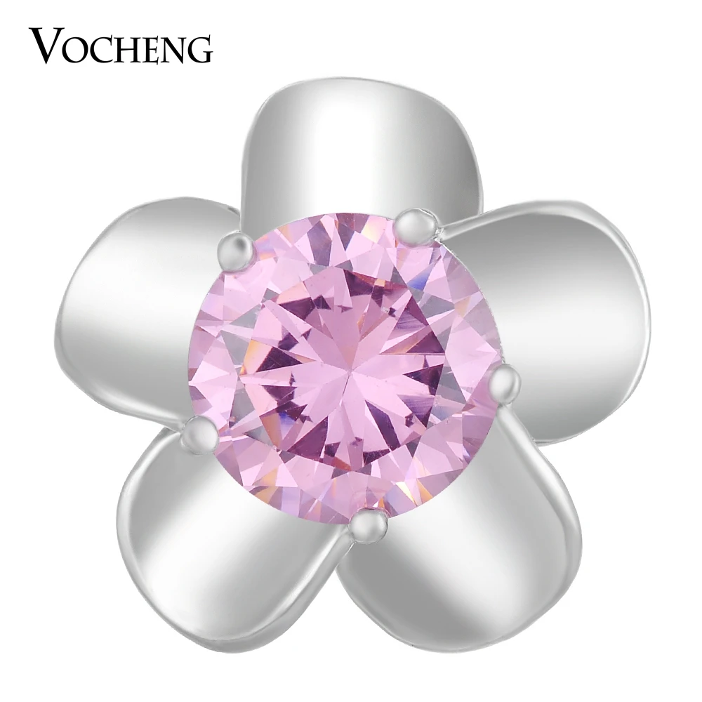 

Vocheng Ginger Snap Jewelry CZ Stone 4 Colors 18mm Copper Material Flower Charms Vn-1410