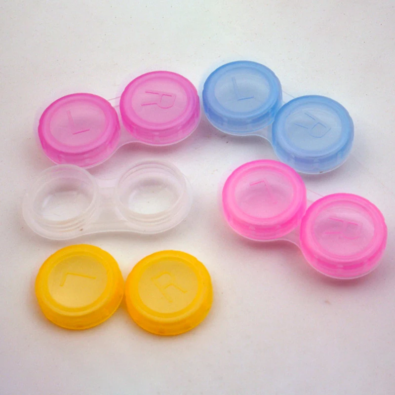 20PCS/LOT Candy Colorful Contact Lens Case Travel Small Cute Eyewear Holder Container For Contact Lens Box Women