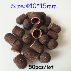 Hot sell 10*15mm 50 pcs/lot Nail Art Sanding Bands Caps ring for electric nail drill professional manicure pedicure nail tools