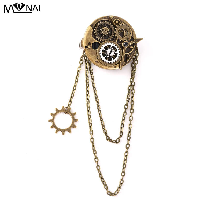 Fashion Lolita Girls Watch Gear Tassels Hairpin Hair Clip Cog Chains Steampunk Headwear Vintage Gothic Accessories