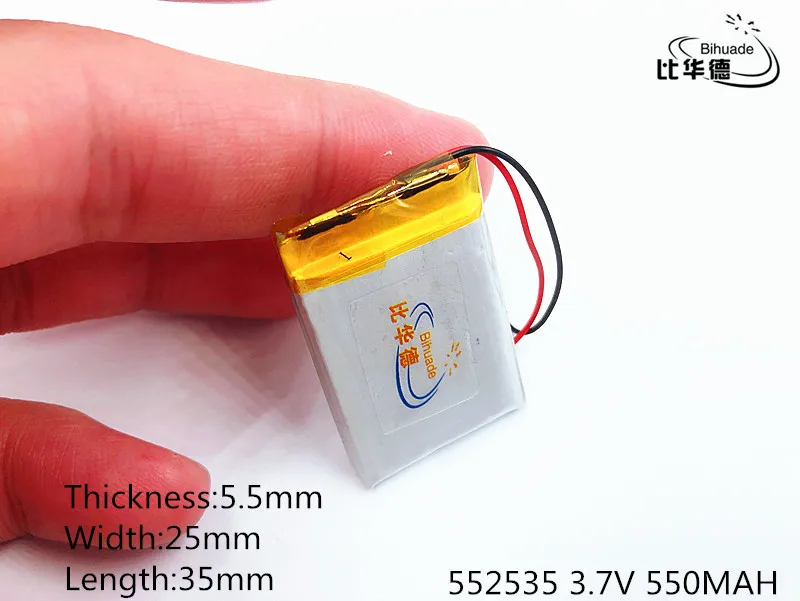 Li-Po (1pieces/lot) Polymer lithium ion battery 3.7V,550MAH 552535 CE FCC ROHS MSDS quality certification