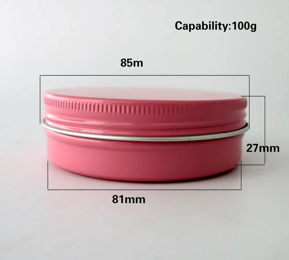 50 x 100g Empty Aluminum Jar Make Up Metal Cream Jar Matte Black Pink Gold White Aluminum Tin Cosmetic Container Eyecream Pot