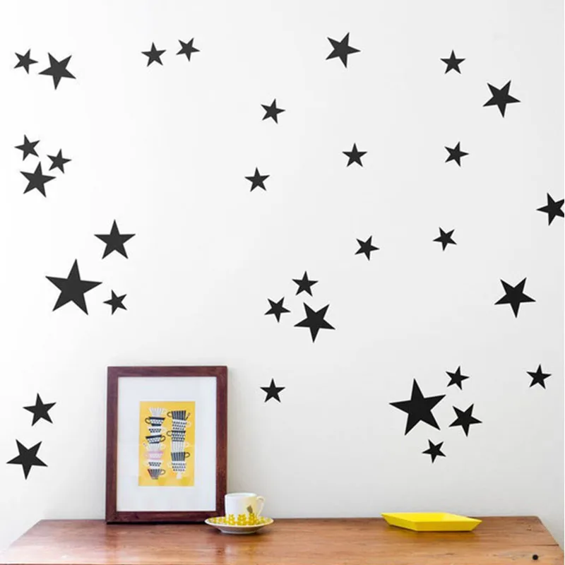 Calcomanías de pared de estrellas para bebé, pegatinas de arte para guardería, dormitorio, decoración del hogar, Mural autoadhesivo, papel tapiz