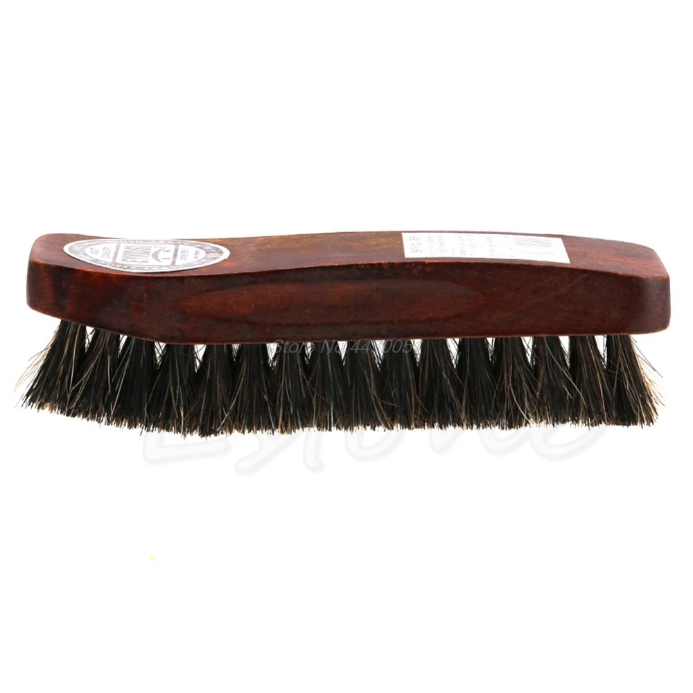 Practical Horse Hair Professional Shoe Polish Buffing Brush Wooden New brown shoe brush home cleaning tools Sneakers Shoe