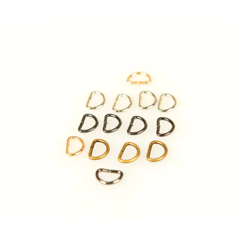 200pcs silver gold gunmetal Bronze D rings 3/8