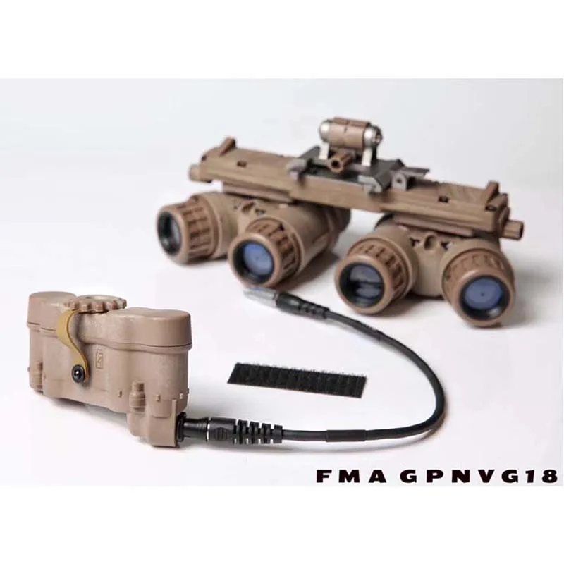 FMA New Tactical GPNVG18-ANVIS CAG Version Night Vision Goggles NVG DUMMY Model Wth Functional Version Battery Box TAN TB1289-A