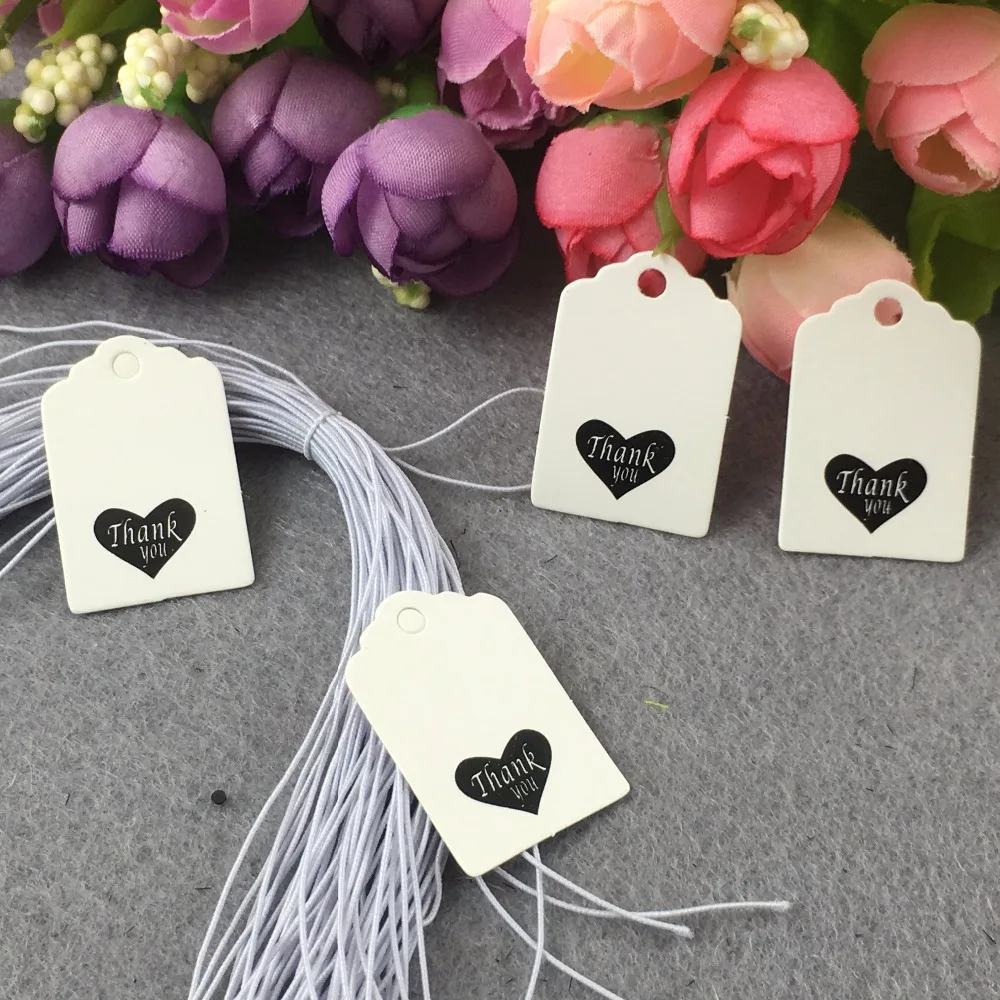 200pcs string+200pcs/lot Kraft Paper Tags for Gift Head Label Festival Wedding Party Note DIY Blank Price Hang Tags