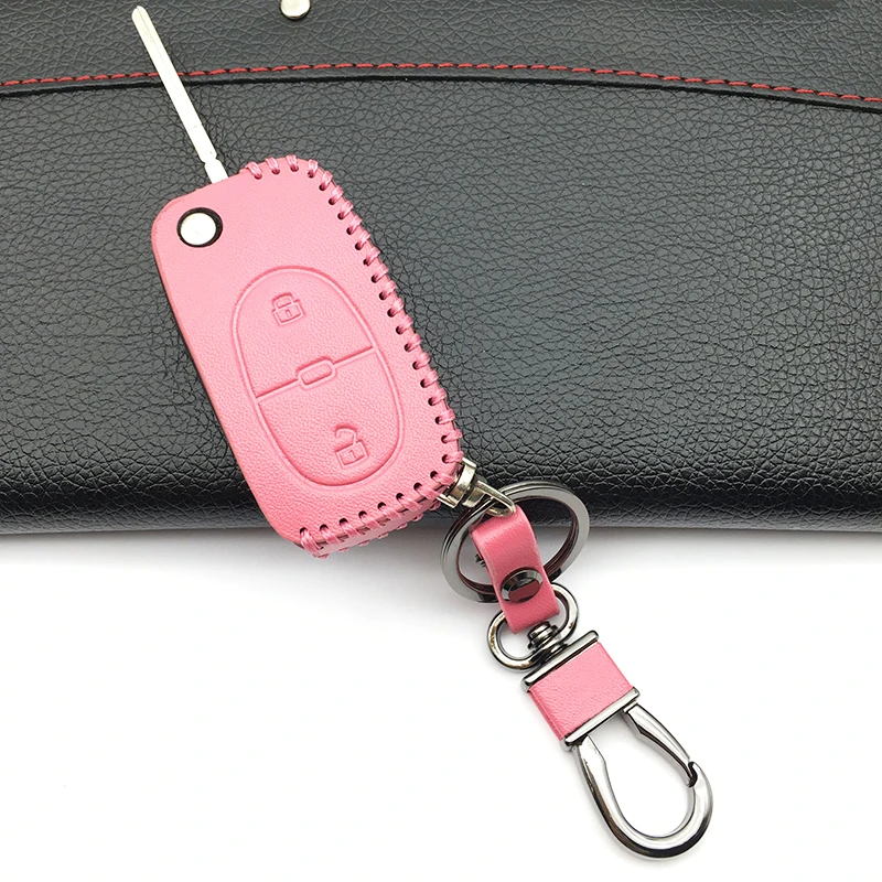 Top layer leather Genuine Leather car key case Car-cover for Audi A2 A3 A4 A6 TT car key bag 2 buttons folding remote Key Shell