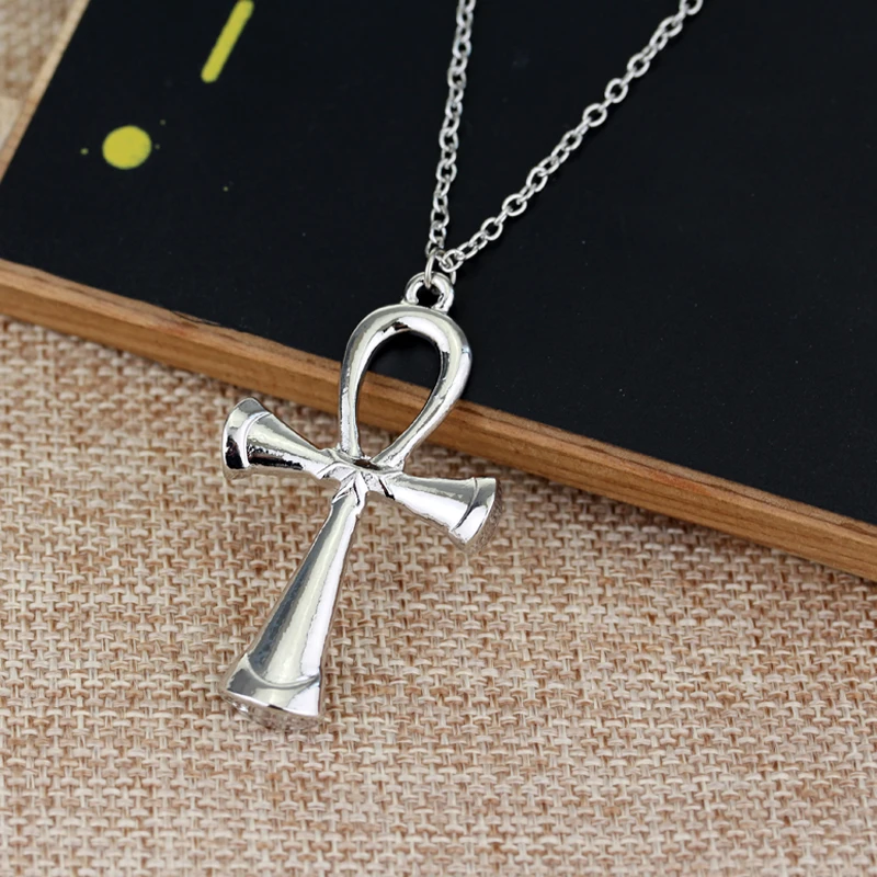 dongsheng Mystic Egyptian Ankh Cross Charm Pendant Necklace for Woman Tone Egypt Jewelry Great Gift Jewelry Accessories