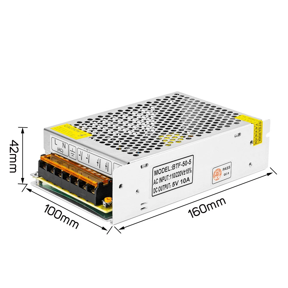 Imagem -05 - Fonte de Alimentação Transformadores 2a 3a 4a 5a 8a 10a 12a 20a 30a 40a 60a Switch Adapter para Ws2812b Ws2801 Sk6812 Sk9822 Tira Conduzida 5v