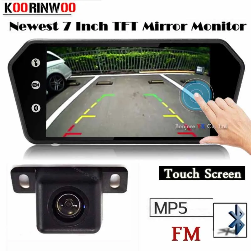 

Koorinwoo Wireless Adopter Car Monitor Digital Touch Screen 1024x600 USB Bluetooth MP5 Player Explorer Rearview Camera Parking