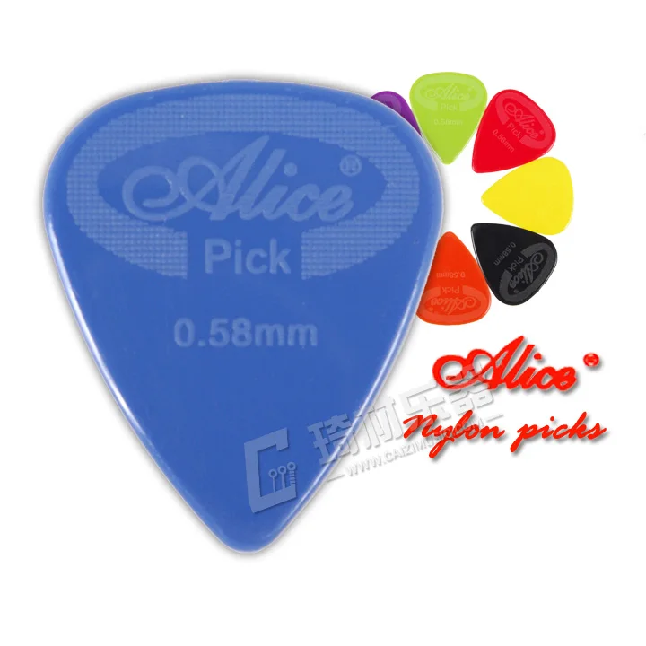 Alice Anti-slip Nylon Guitar Picks Plectrums, Gauge 0.58mm/0.71mm/0.81mm/0.96mm/1.20mm/1.50mm