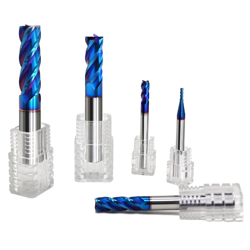 Cutting HRC65 4 Flute D1mm-20mm 4mm  6mm 8mm 10mm 12mm 14mm 16mm Alloy Carbide Milling Tungsten Steel Milling Cutter End Mill