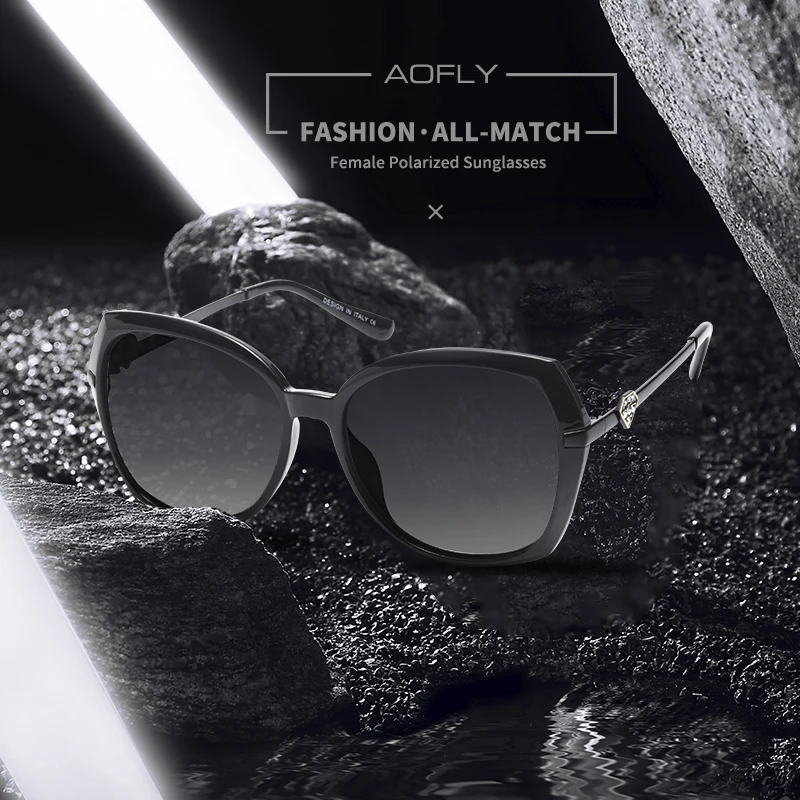 AOFLY BRAND DESIGN Diamond shape Luxury Women Polarized Sunglasses Fashion ladies Sun Glasses Female Gradient Eyewear Goggles