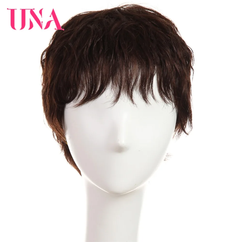 UNA Human Hair Wigs #6383 #2/33 Non-Remy Human Hair 150% Density Brazilian Straight Human Hair Wigs Machine Brazilian Hair Wigs