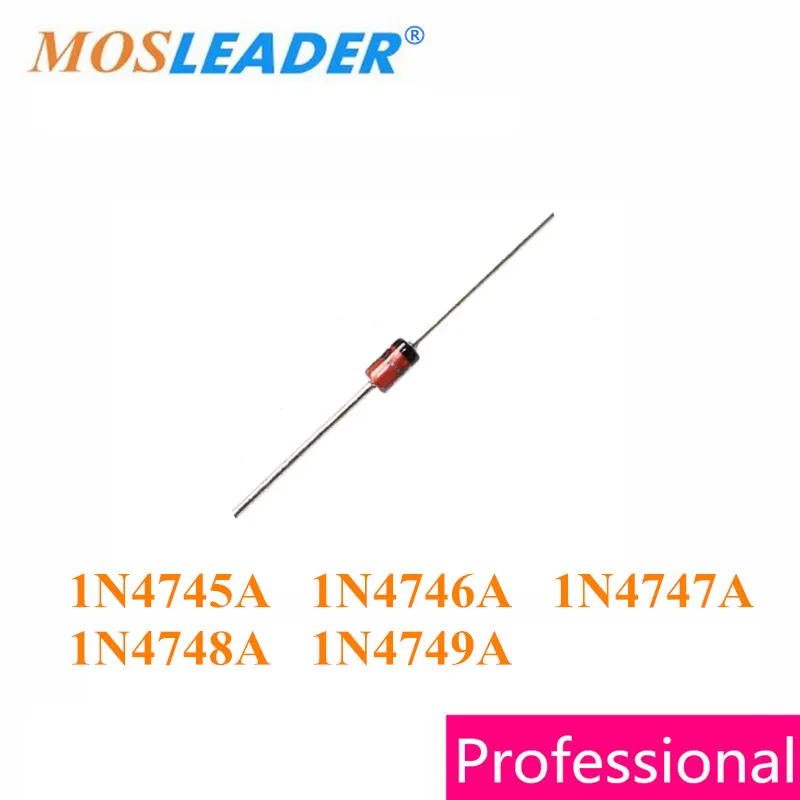 

Mosleader 1000 шт. DO41 1N4745A 16 В 1N4746A 18 в 1N4747A 20 в 1N4748A 22 в 1N4749A 24 В 1N4745 1N4746 1N4747 1N4748 1N4749 1W Zener 1N4749