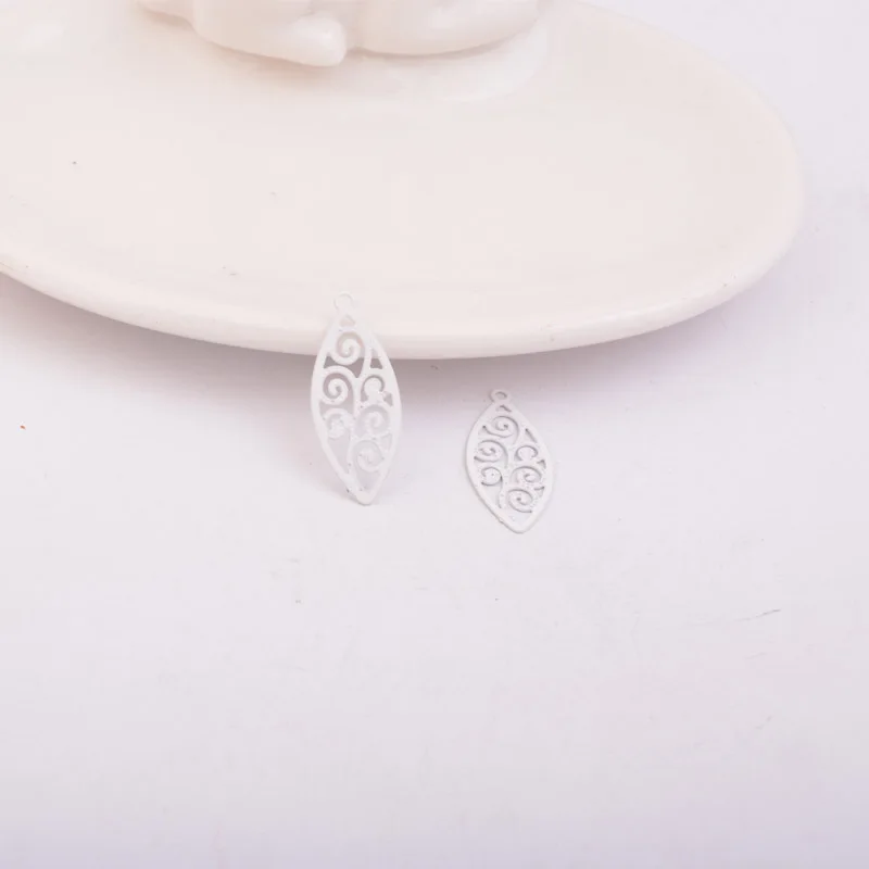 100 Stück AC7319 8*20mm Drucke Charms Blätter Verbinder passend für DIY Ohrringe Schmuckzubehör – Detail 13