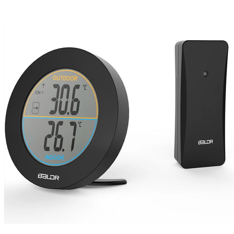 

Wireless Indoor & Outdoor Weather Station , Large Number Display Temperature With Black / White Color Wall Sensor / Desk Weather