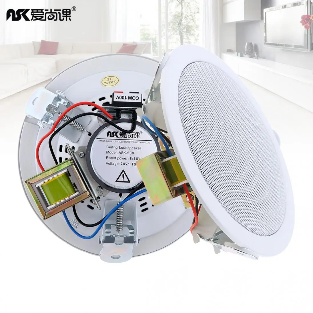 ASK-530 5 Inch 10W  Input USB MP3 Player Ceiling Speaker Public Broadcast  Background Music Speaker for Home / Supermarket