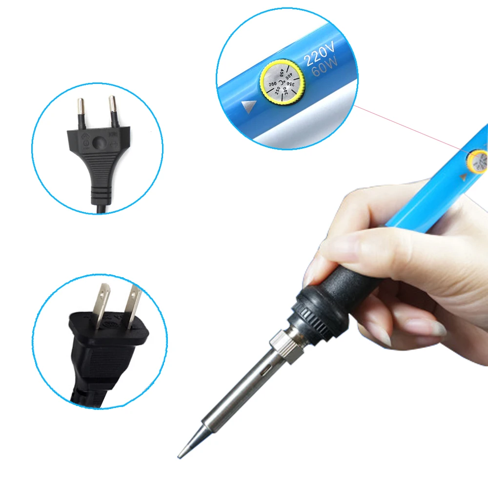 60W Electric iron suit Adjustable temperature soldering iron 5 in 1 screwdriver phone repair tool Suction tin Utility knife tool